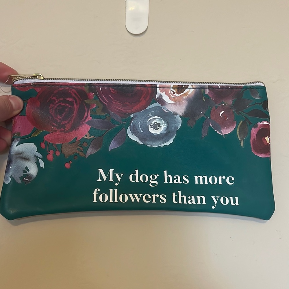 “My dog has more followers than you” makeup bag